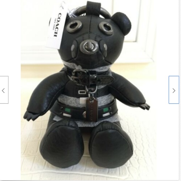 STAR WARS x COACH Limited Darth Vader Bear Bag Charm Leather Black Key Ring NEW - Picture 2 of 8